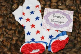 4th of July Stars America Fourth of July Leg Warmers-Baby leg warmers/Photo Prop STARS red white***SALE****