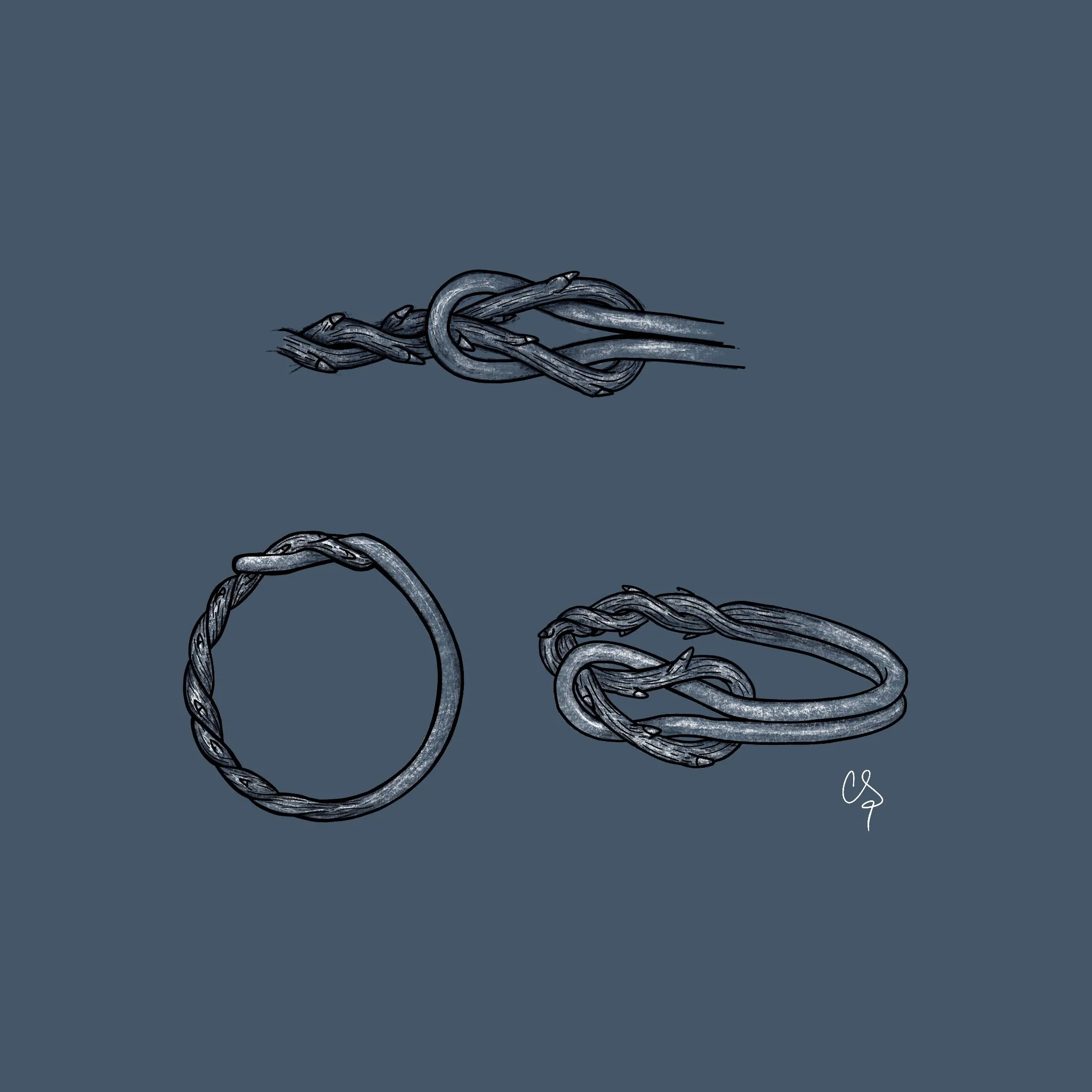 Ad infinitum Thorn Branch Infinity Ring