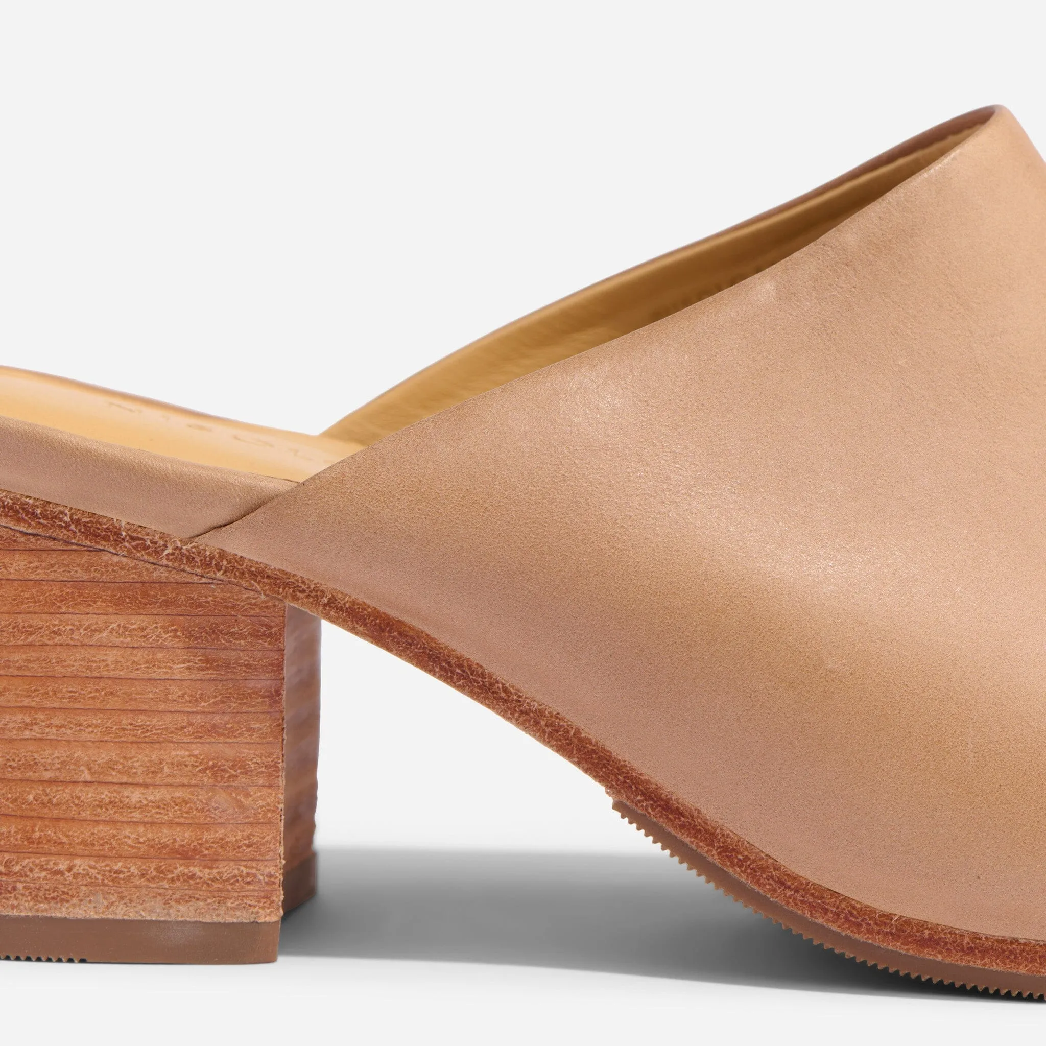 All-Day Heeled Mule Almond