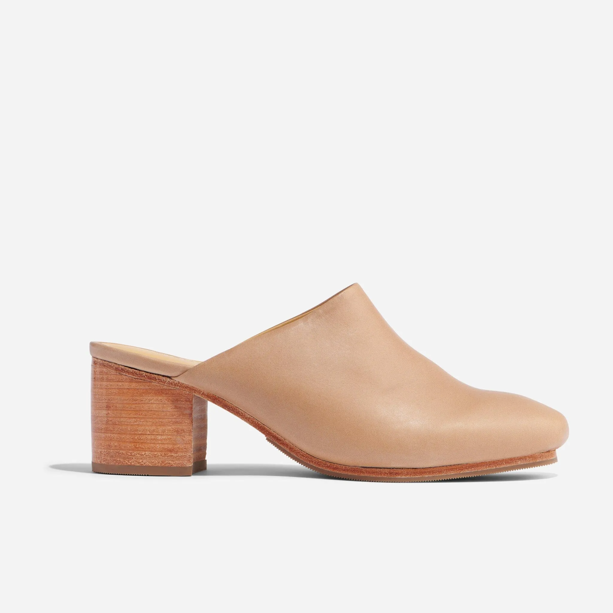 All-Day Heeled Mule Almond