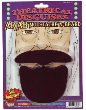 Arab Theatrical Disguises Black Beard & Moustache  Set