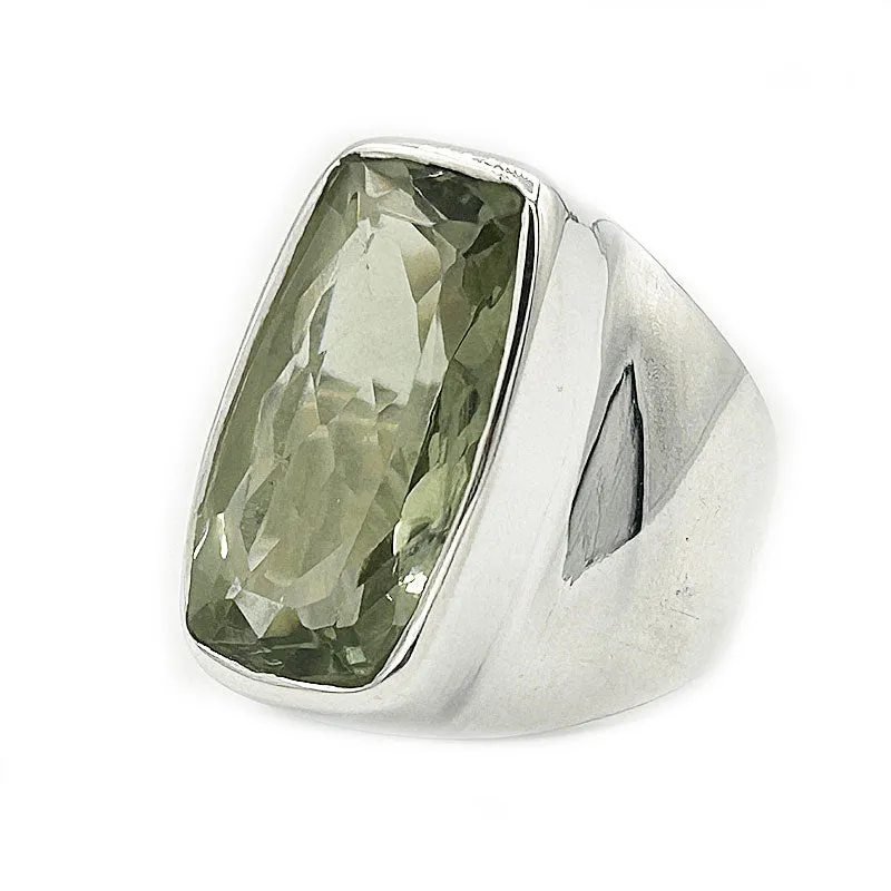 Aranya Green Amethyst Rectangle Ring