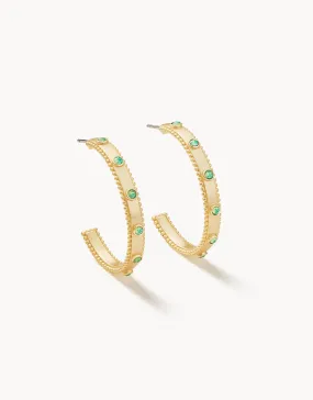 Atlantic Opal Hoop Earrings