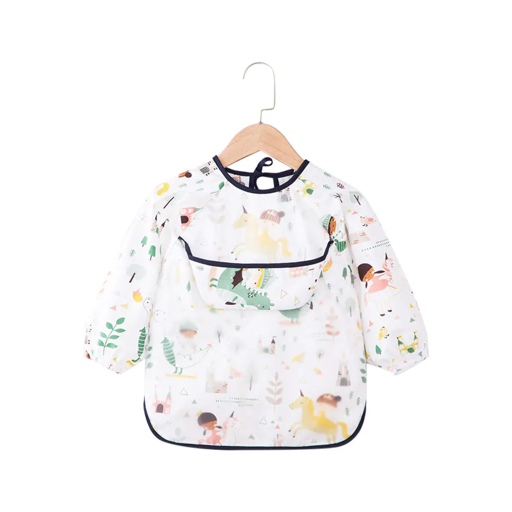 Baby Long Sleeve Apron Smock Bib Woodlands