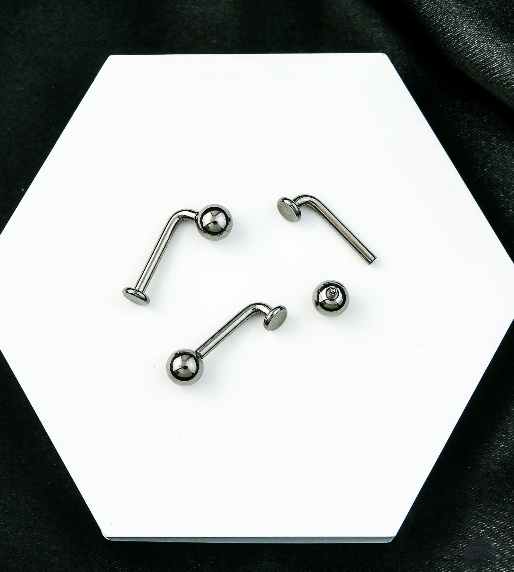 Ball Top Vertical Clitoral Hood Internally Threaded Titanium Barbell