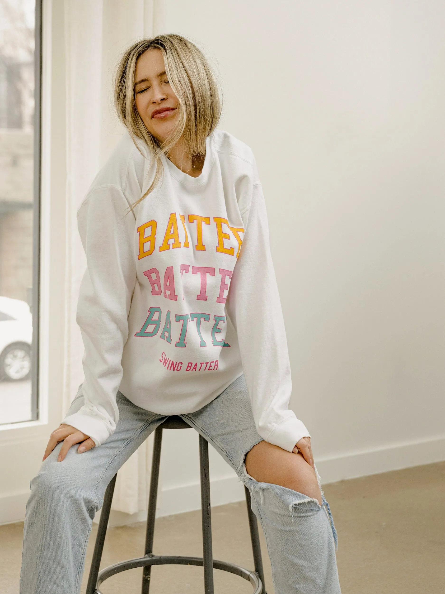 Batter Batter Batter Swing White Sweatshirt