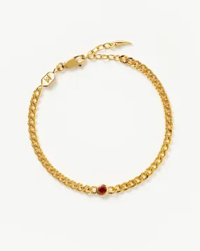 Birthstone Chain Bracelet - January | 18ct Gold Plated Vermeil/Garnet