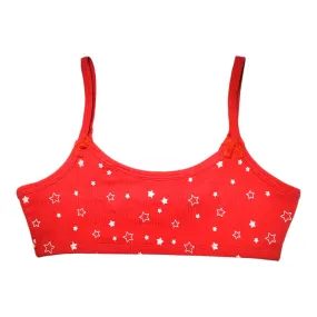 Blue Kids Star Red Spots Organic Cotton Bralette #12682 B