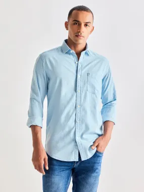 Blue Silky Denim Shirt