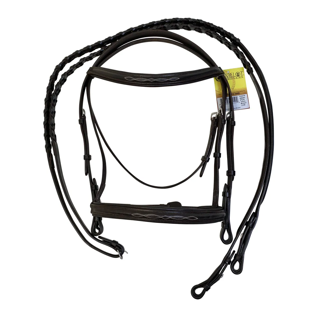 Camelot 'Fancy Raised' Padded Bridle in Brown - Horse