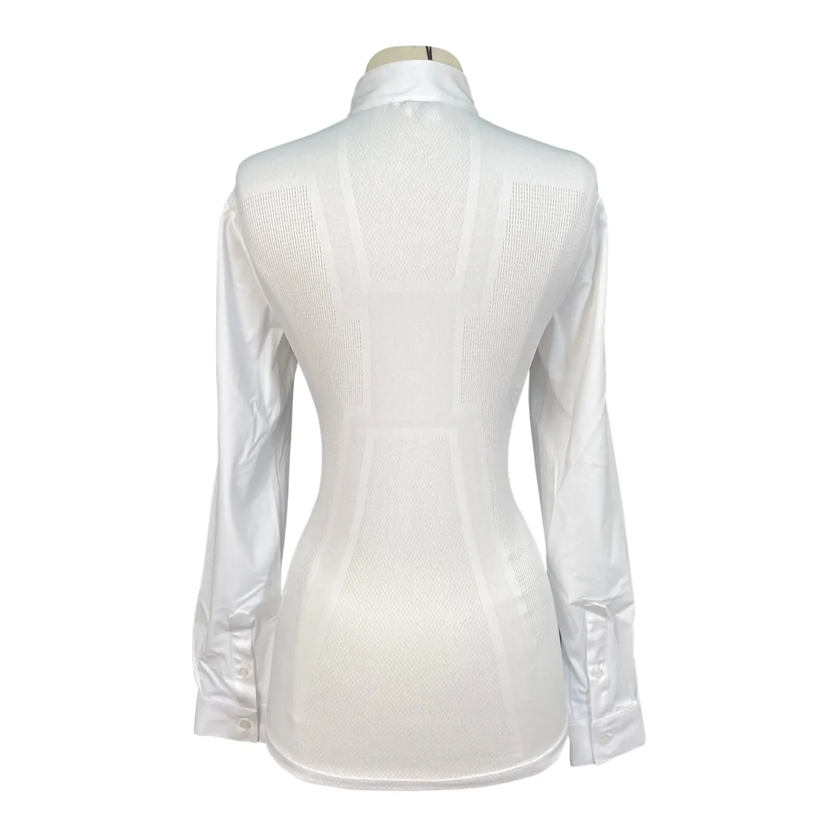 Cavalleria Toscana R-EVO L/S Competition Shirt w/Perforated Insert in White - Women's Large