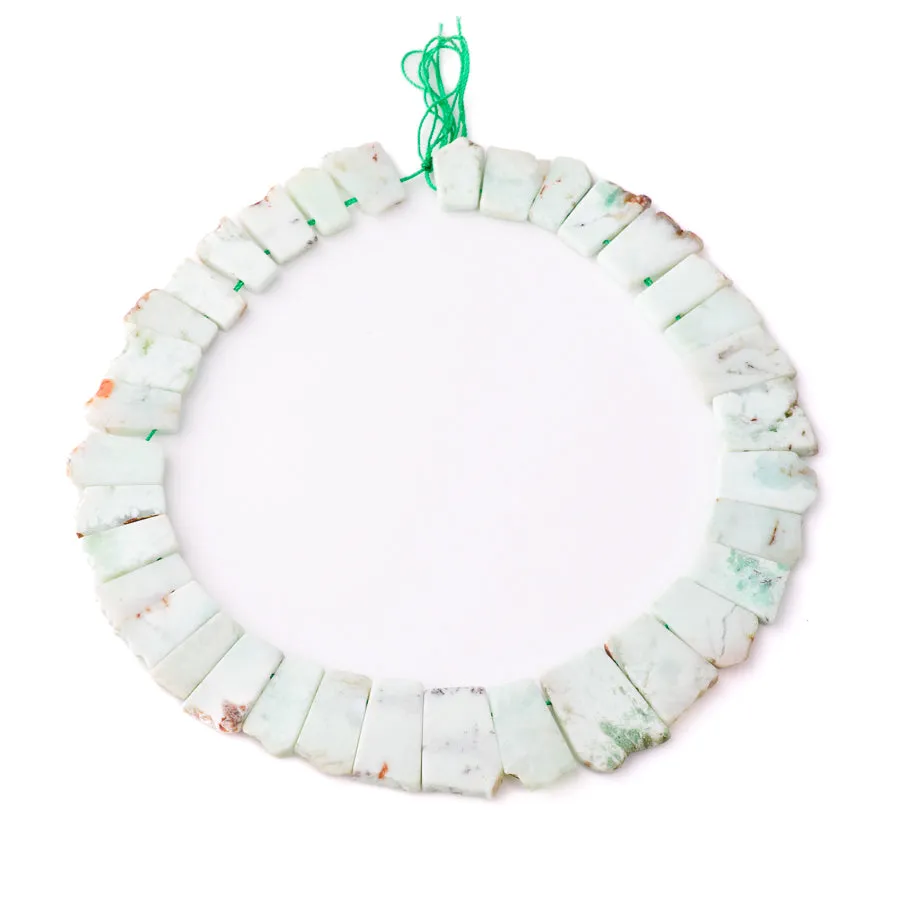 Chrysoprase 12x15-15x25mm Smooth Collar Matte- 15-16 Inch