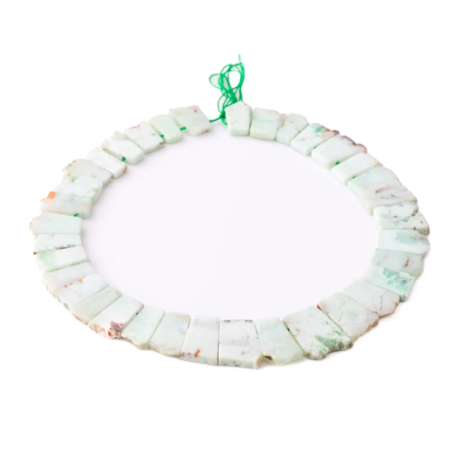 Chrysoprase 12x15-15x25mm Smooth Collar Matte- 15-16 Inch