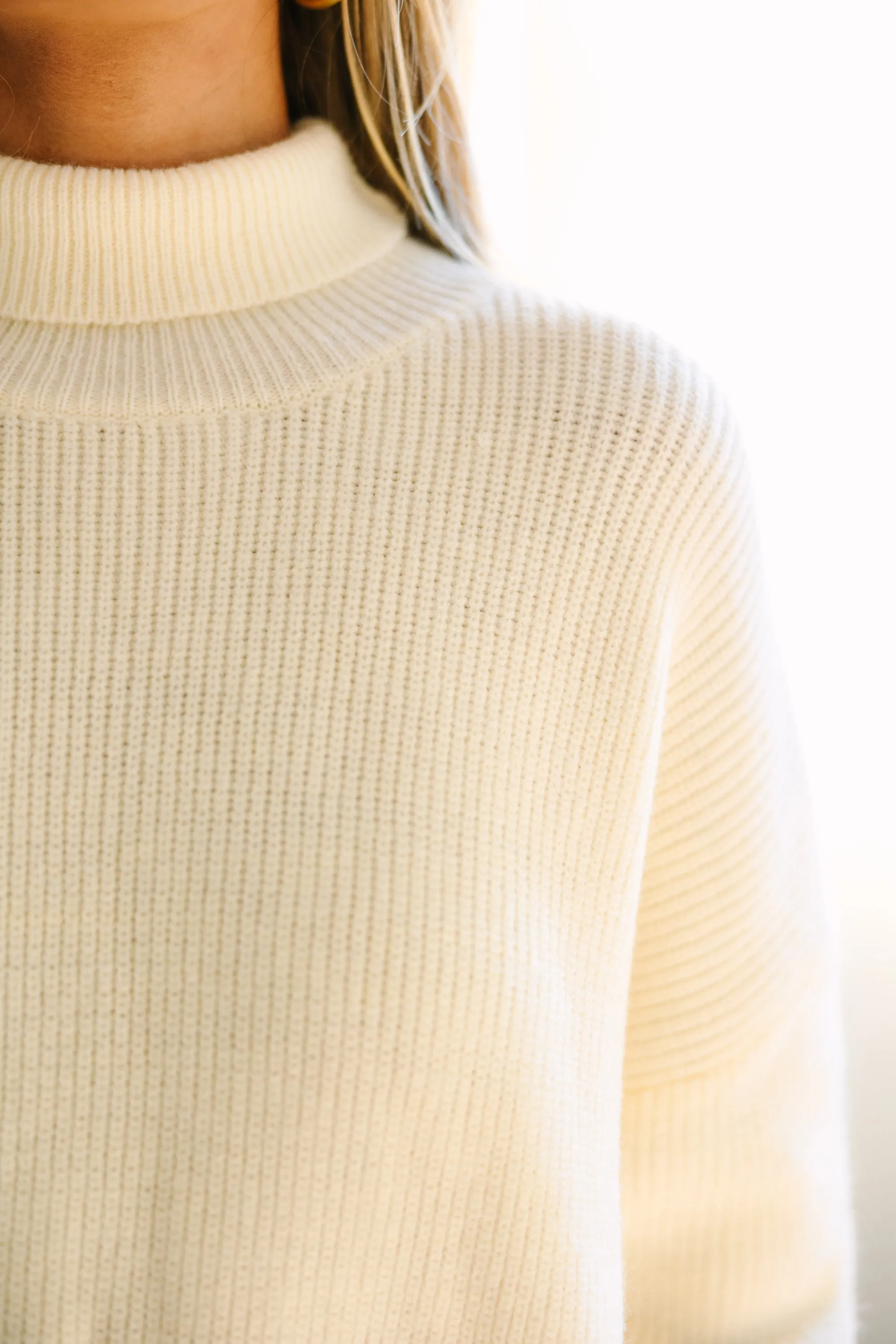 Classically You Ivory White Turtleneck Sweater