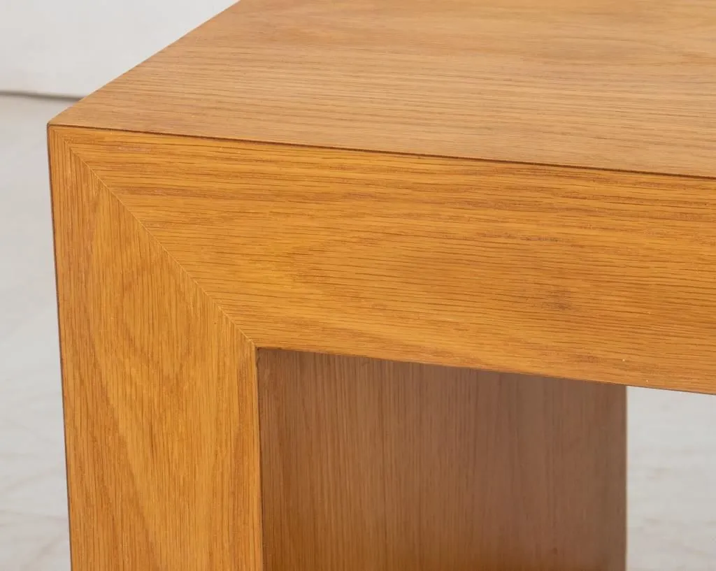 Composite Wood Cube End Tables, Pair