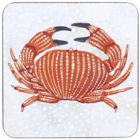 Crab Square Art Coasters - Set of 4