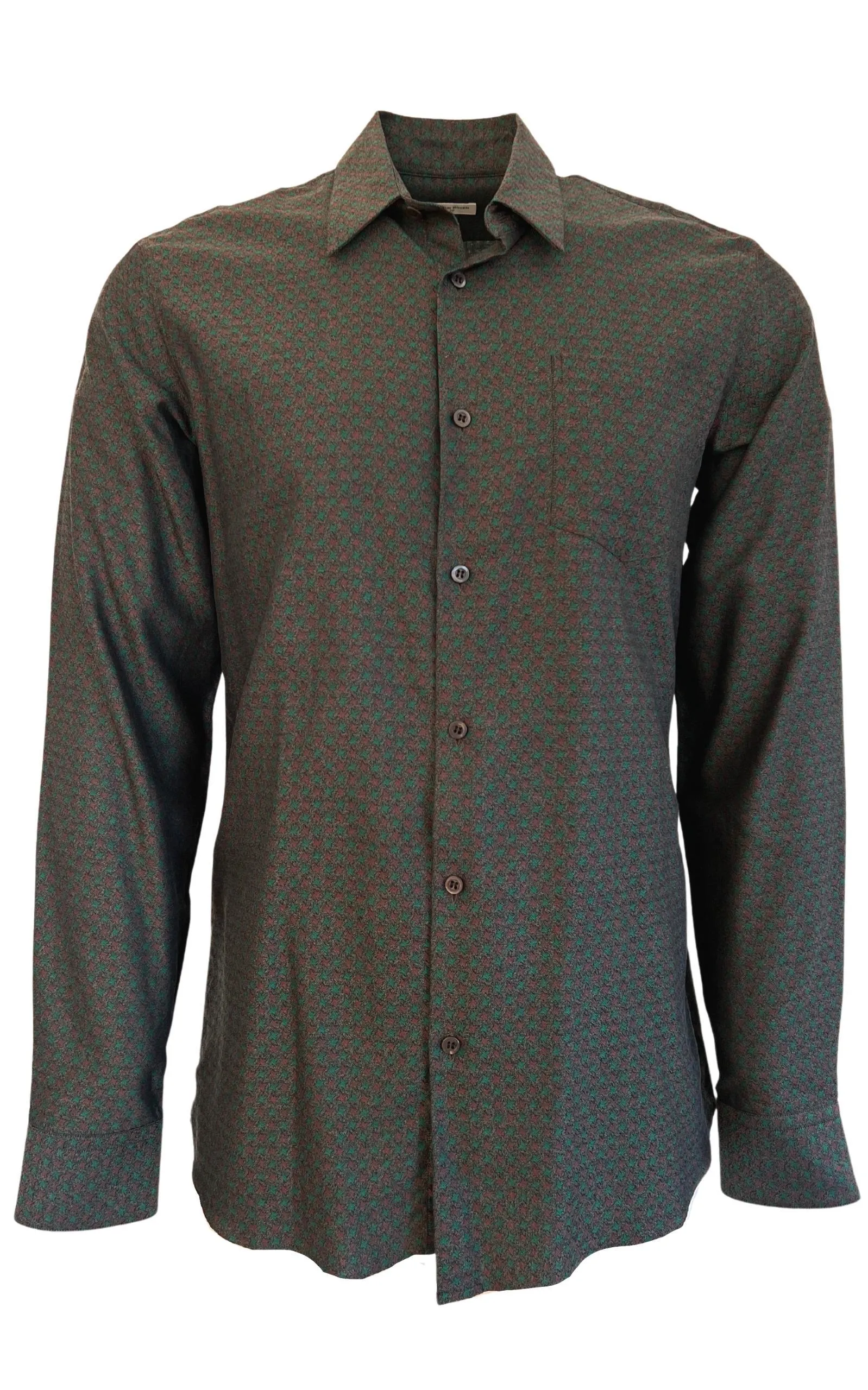 Curley Print Green Cotton Shirt