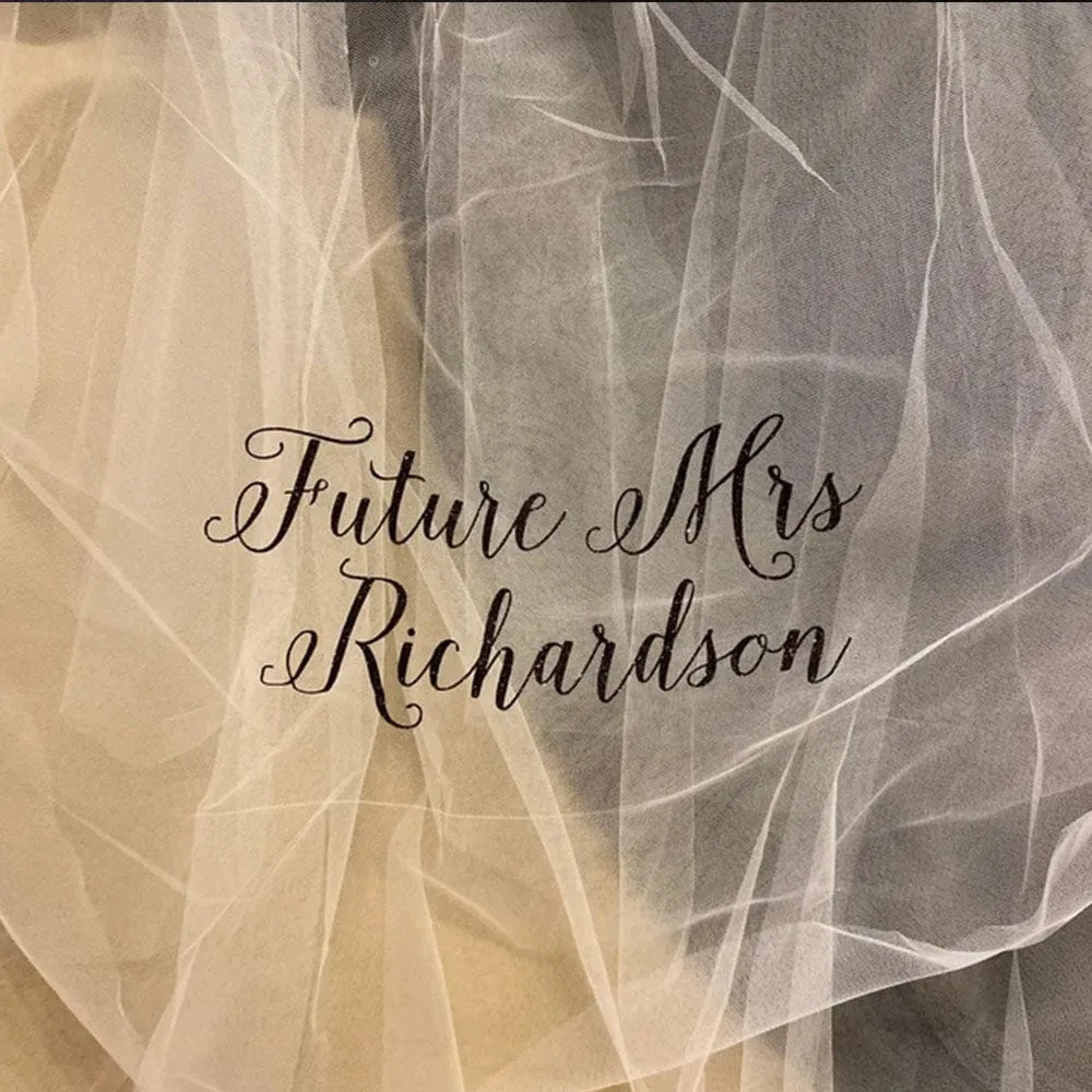 Custom Your Text Veil | Personalized Future Mrs  Veil | Bridal Shower Veil | Bachelorette Veil |Bride Veil