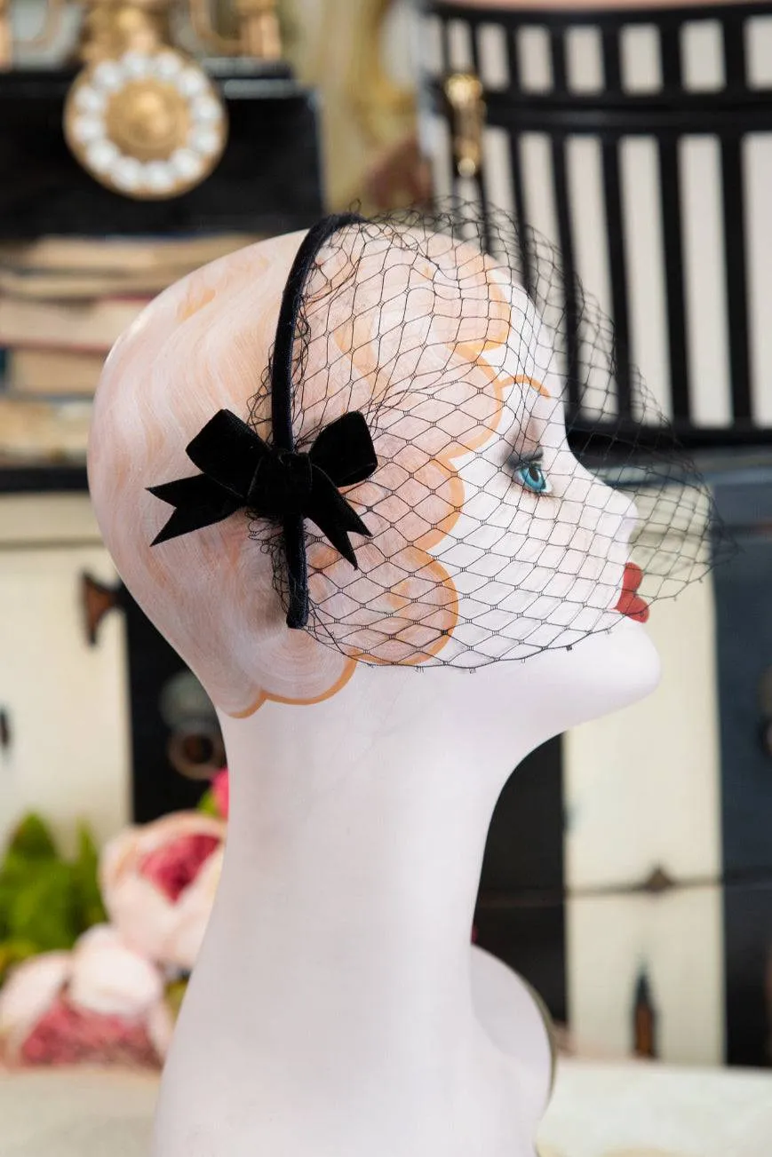 D'Amour Headband Veil (Black)