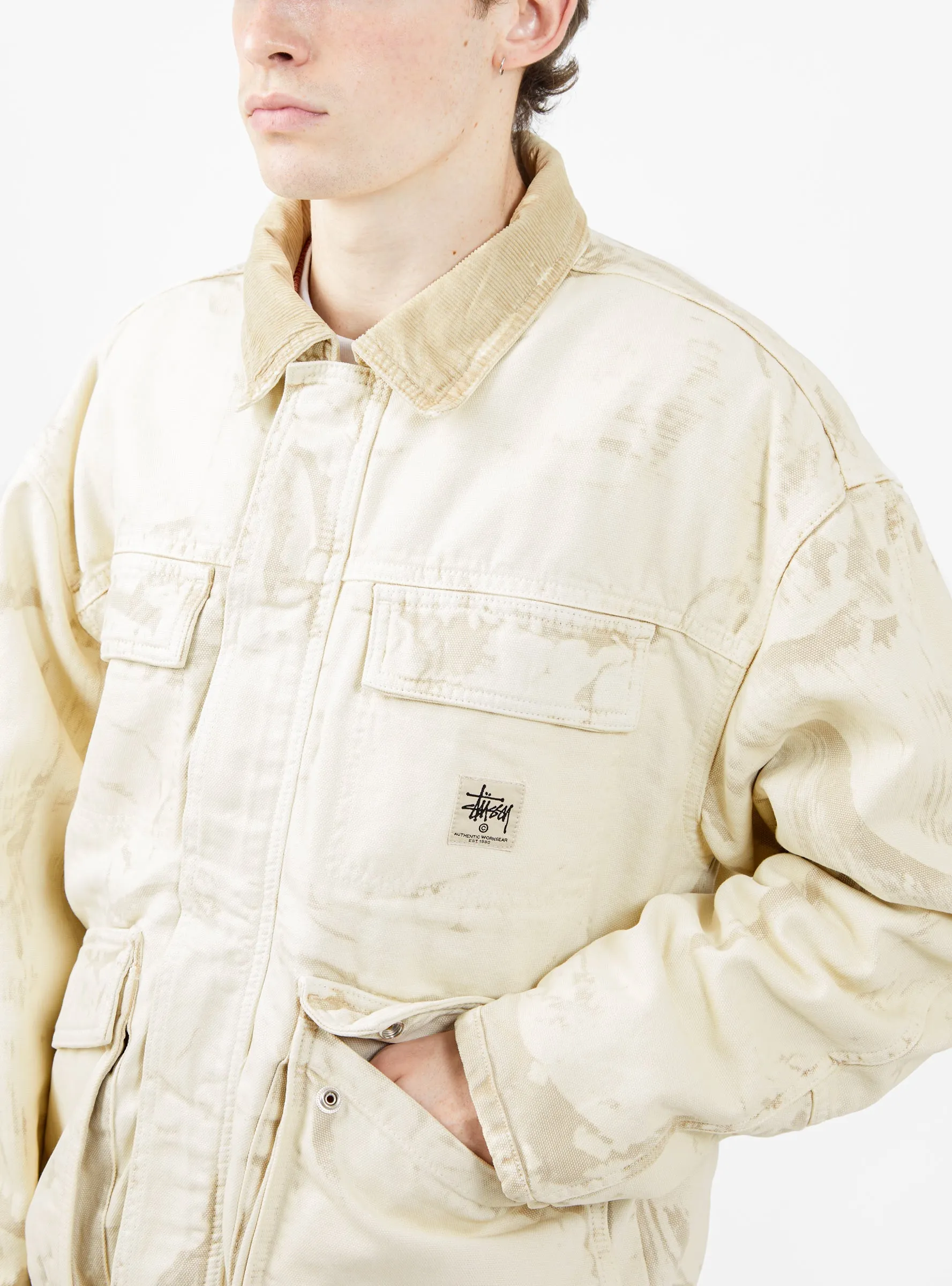 Distressed Canvas Shop Jacket Khaki