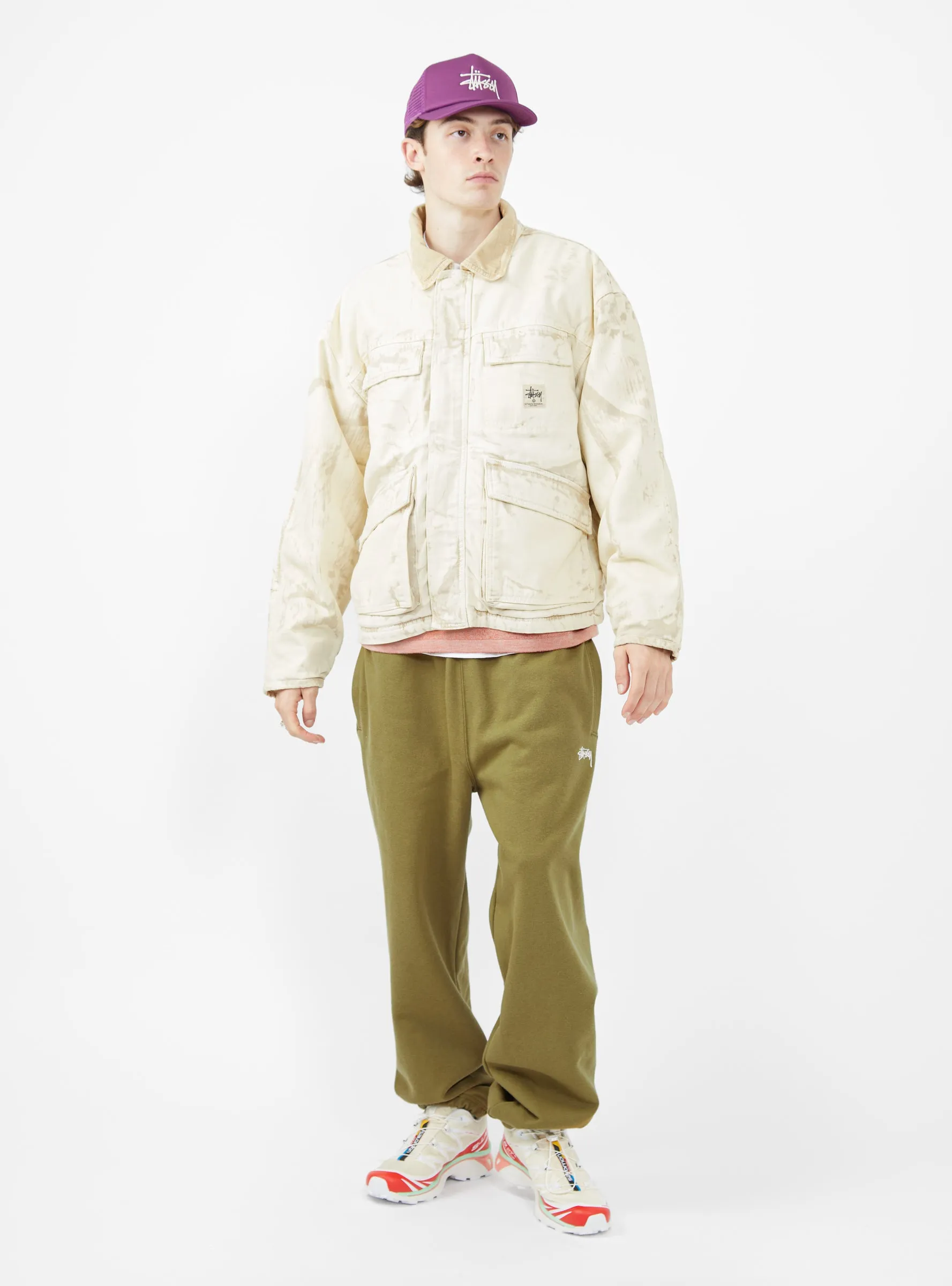 Distressed Canvas Shop Jacket Khaki