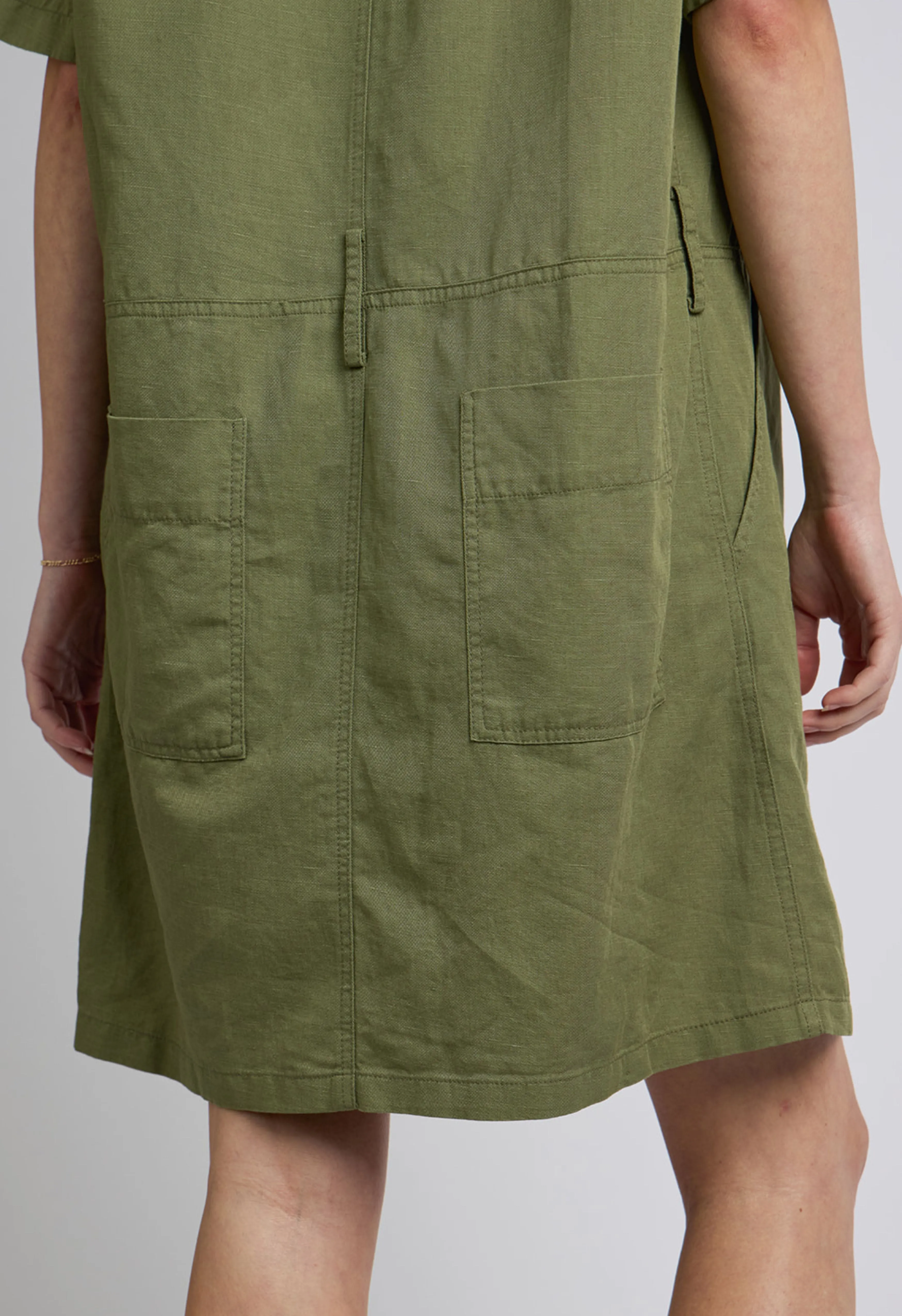 Dylan Linen Dress In Green