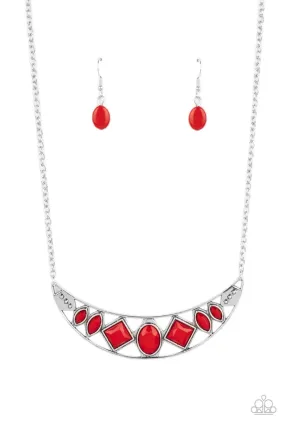 Emblazoned Era - Red - Paparazzi Necklace