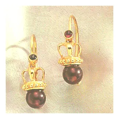 Empress Eugenie Garnet Screw Back Earrings