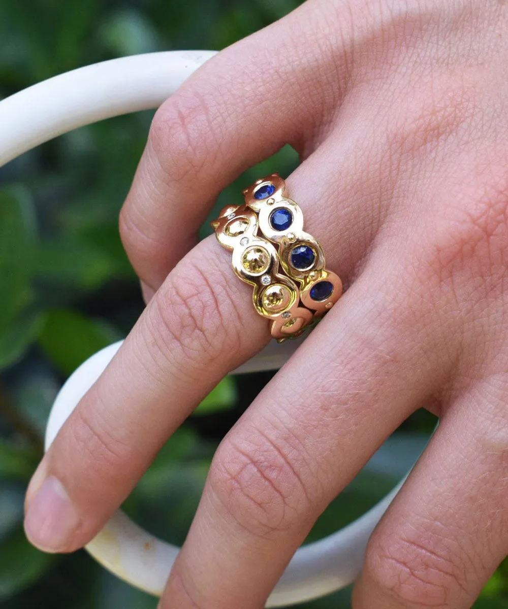 Eyelet Blue Sapphire Ring