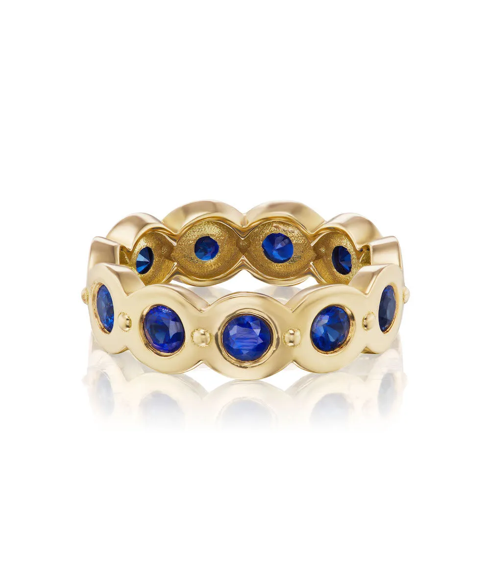 Eyelet Blue Sapphire Ring