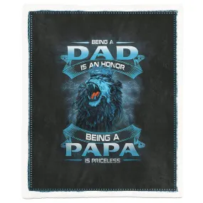 Gearhuman 3D Being A Papa Is Priceless Lion Fathers Day Gift Custom Blanket