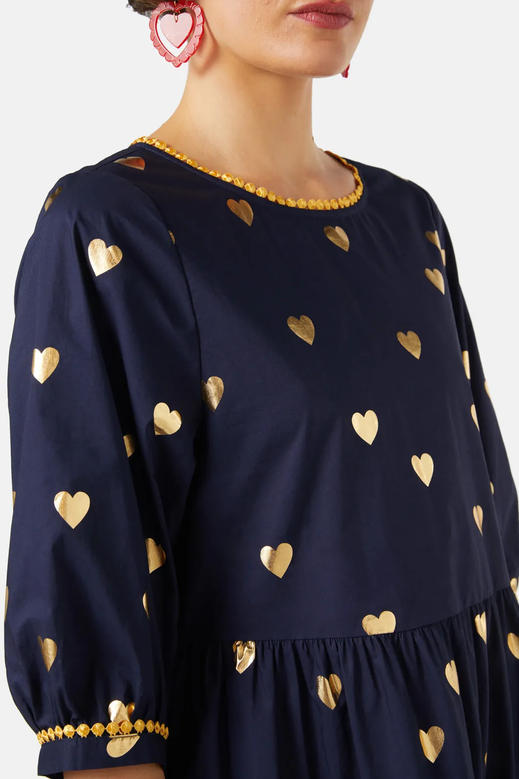 Gold Romance Smock Dress