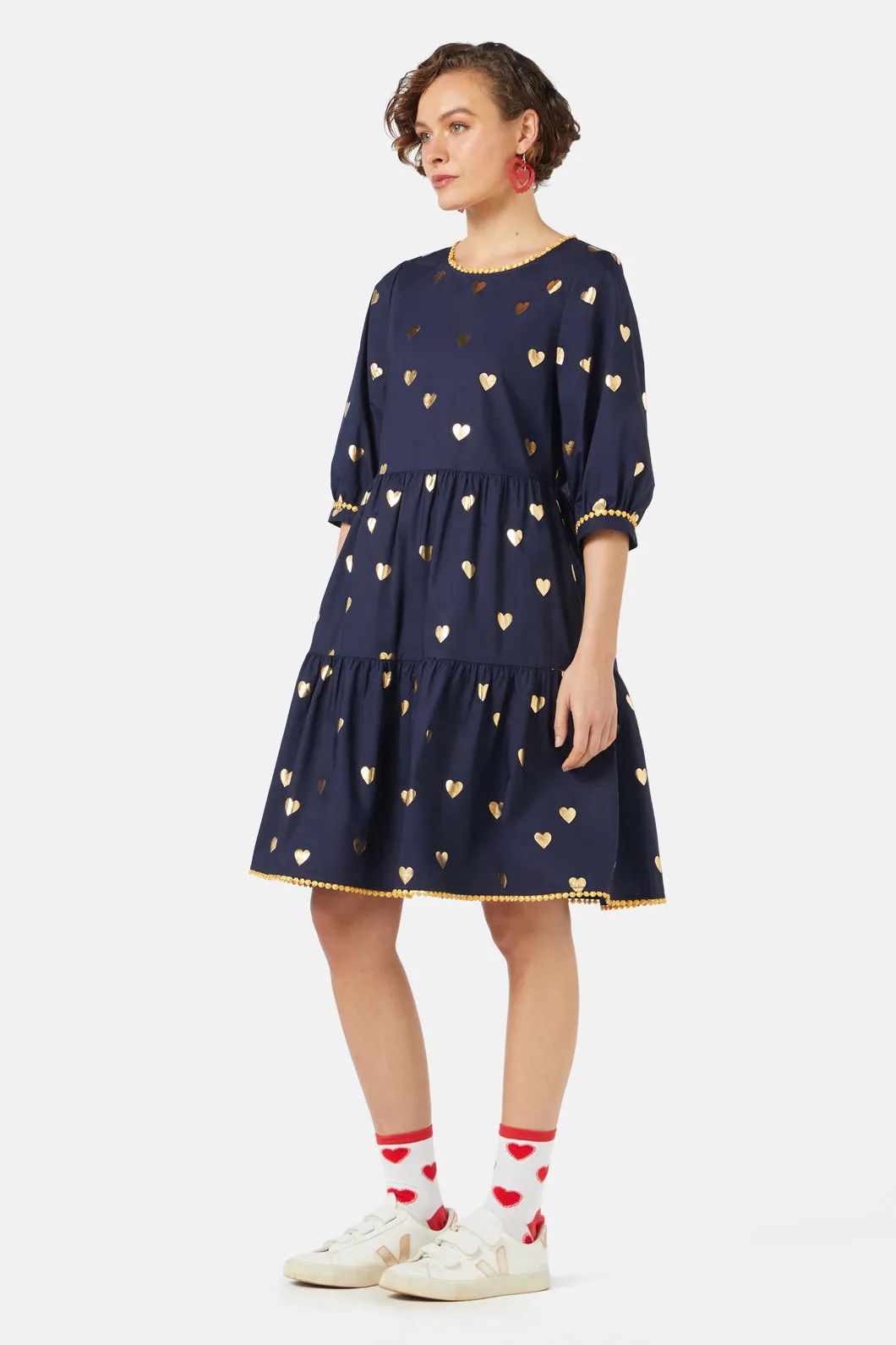 Gold Romance Smock Dress