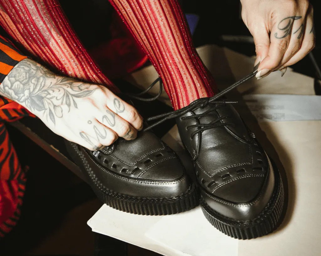 Gunmetal TUKskin Lace Up Creeper