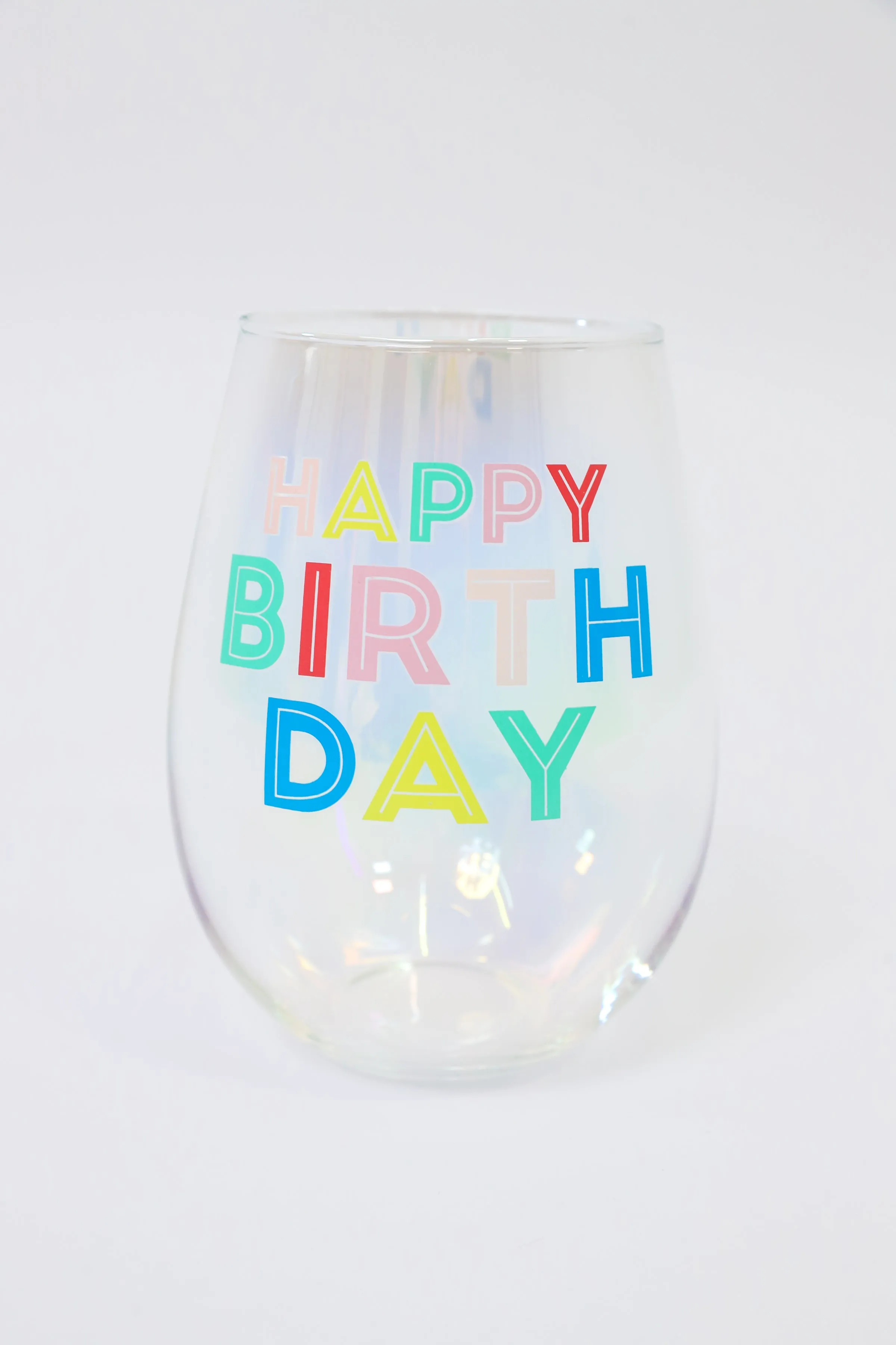 Happy Birthday Stemless Wine Glass