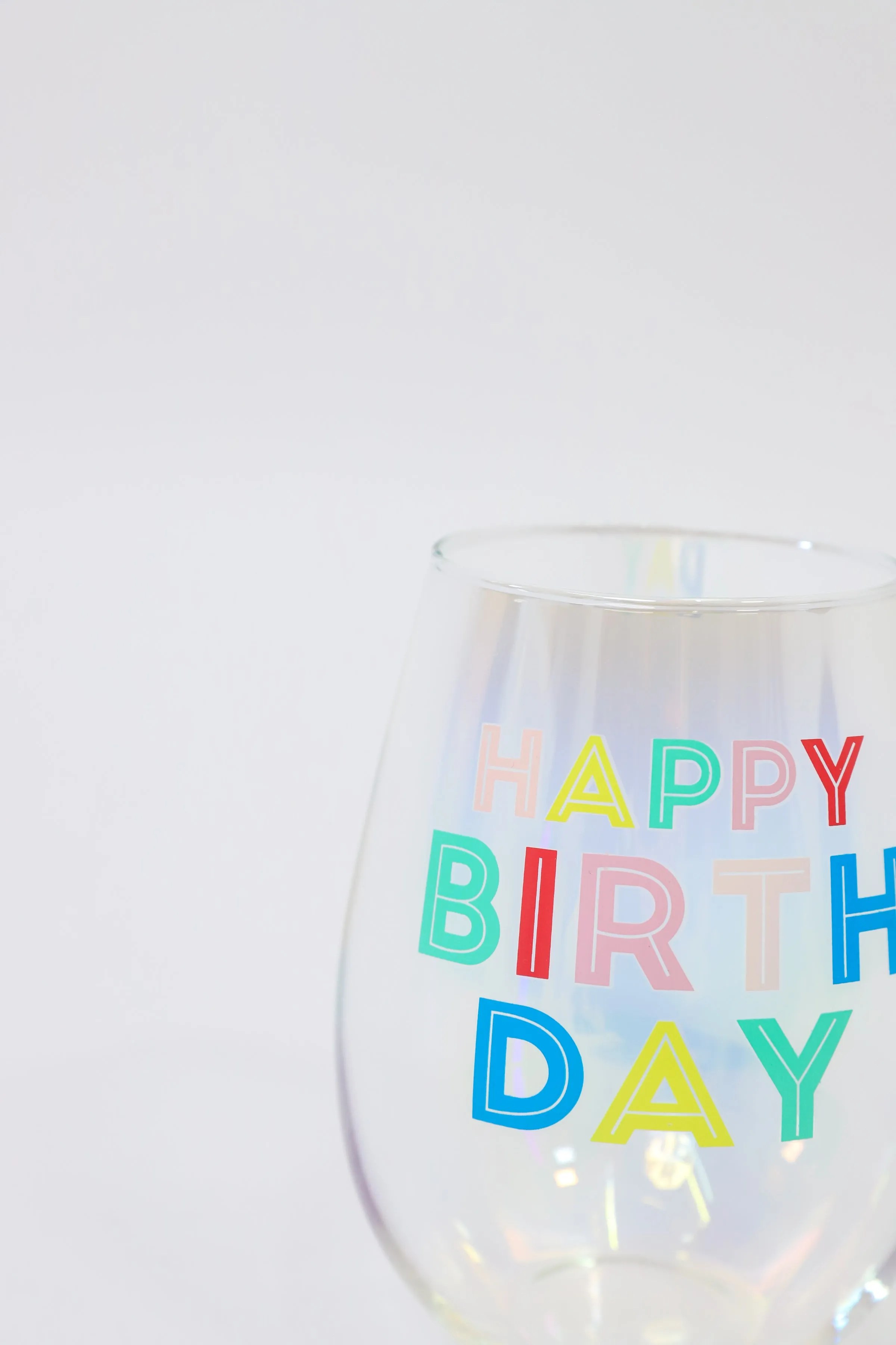 Happy Birthday Stemless Wine Glass