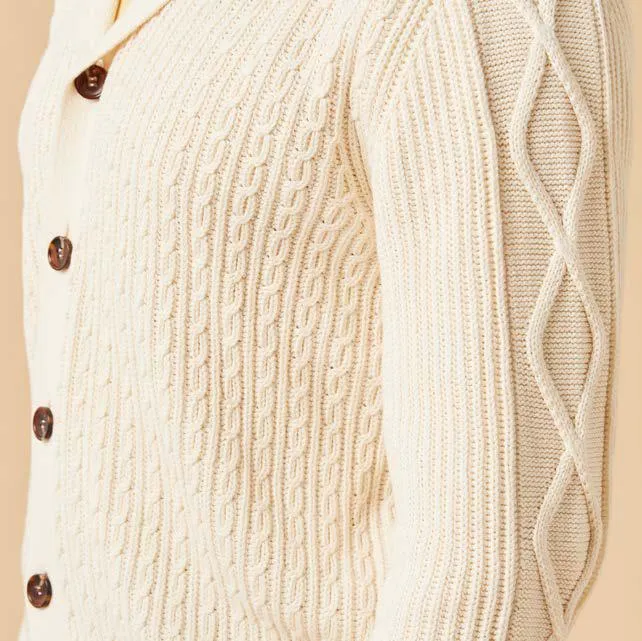 Inserch Cotton Blend Shawl Collar Cardigan Sweater SW902-03 Off White (SIZE XL ONLY)