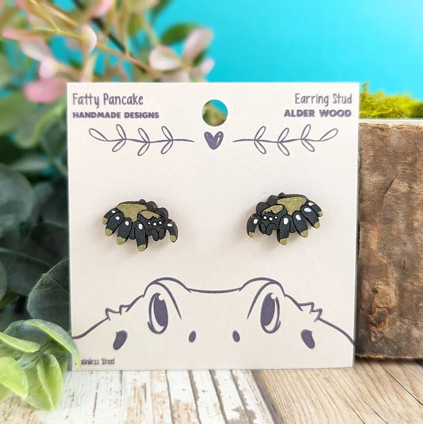 Jumping Spider Stud Earrings