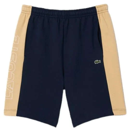 Lacoste Colorblock Fleece Shorts (Navy/Beige) GH1434-51