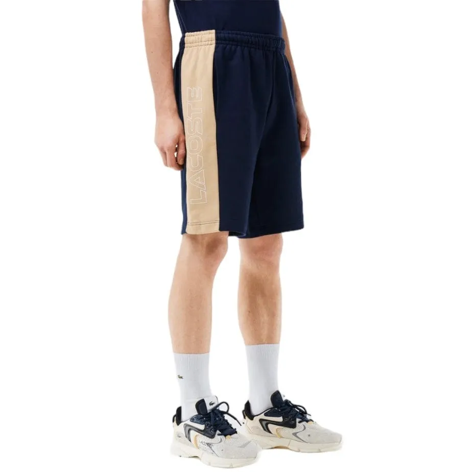 Lacoste Colorblock Fleece Shorts (Navy/Beige) GH1434-51