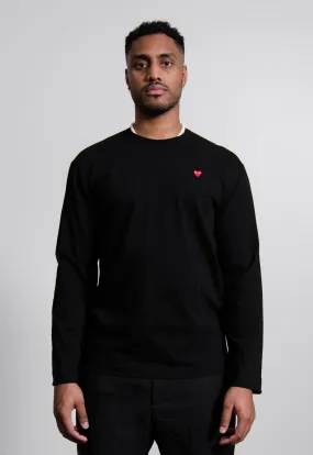 Long Sleeve Mini Emblem Tee Black/Red T308