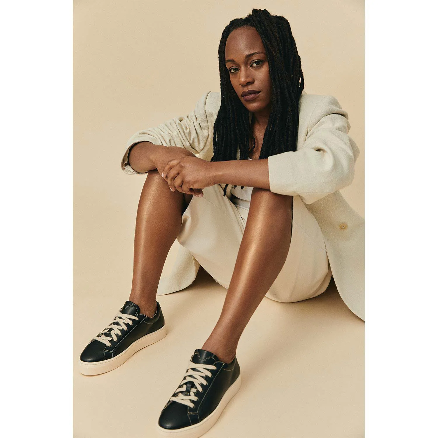 MEL black/oat vegan apple leather sneakers