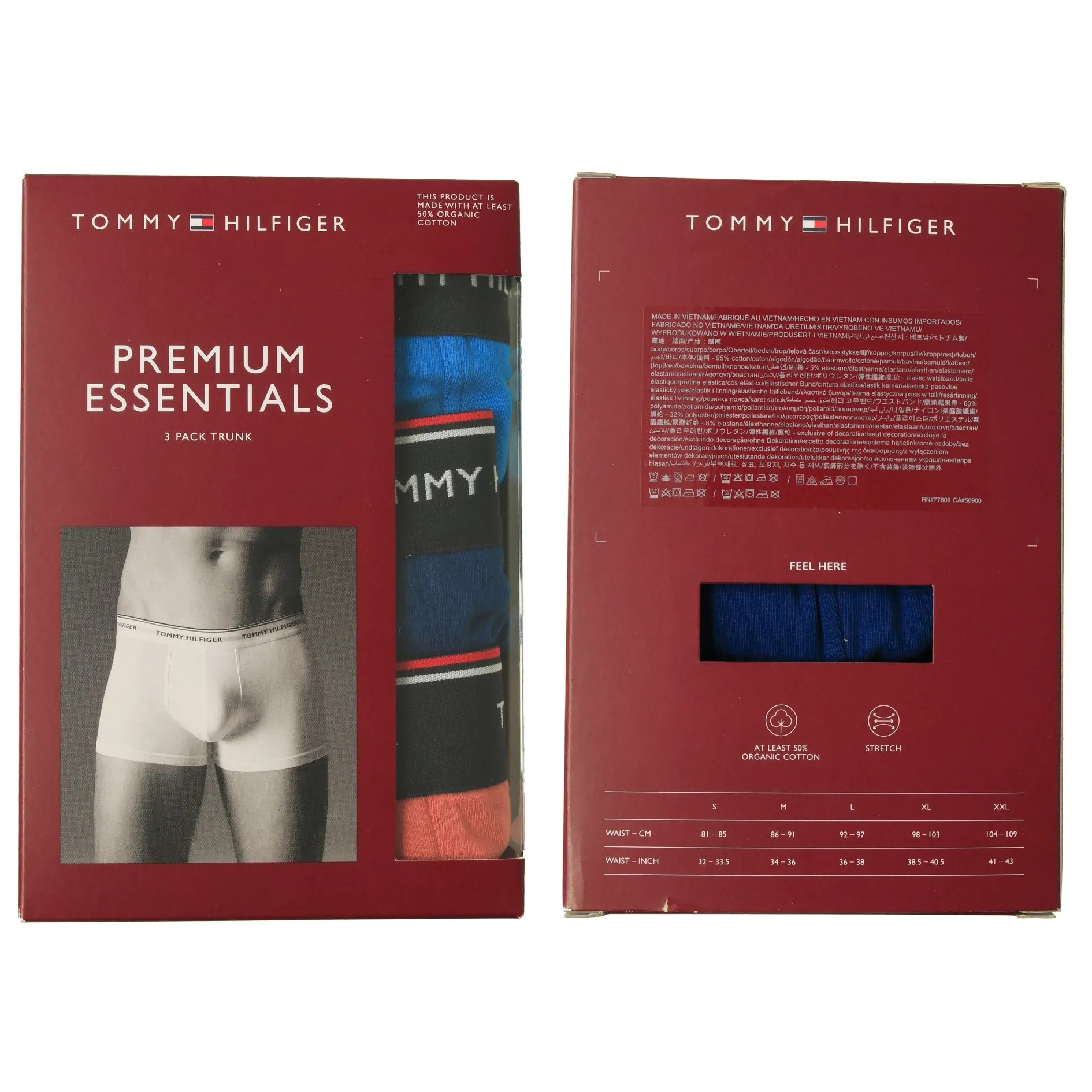 Mens Boxer Shorts/ Trunks by Tommy Hilfiger - Premium Essentials (3 Pack)