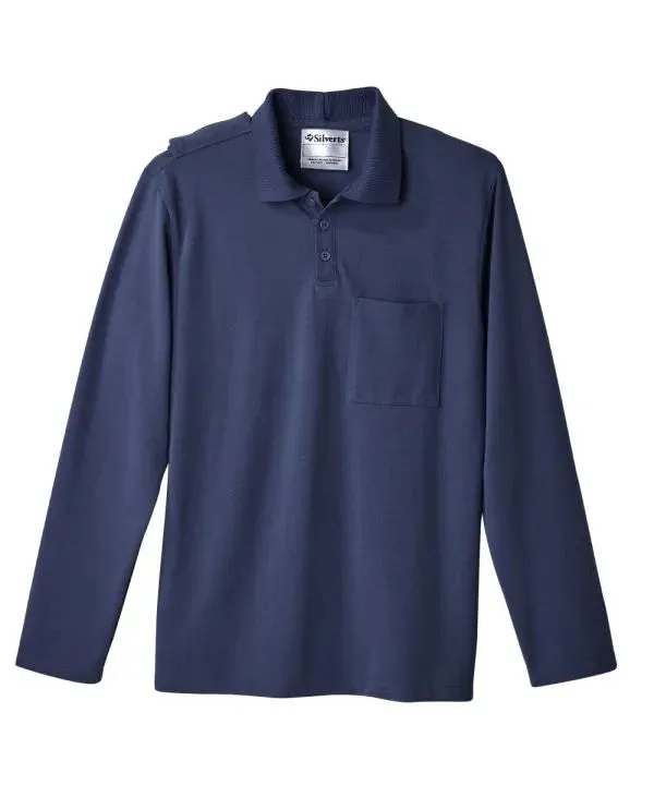 Men’s Long Sleeve Polo Shirt with Open Back