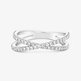 Narrow Diamond X Ring