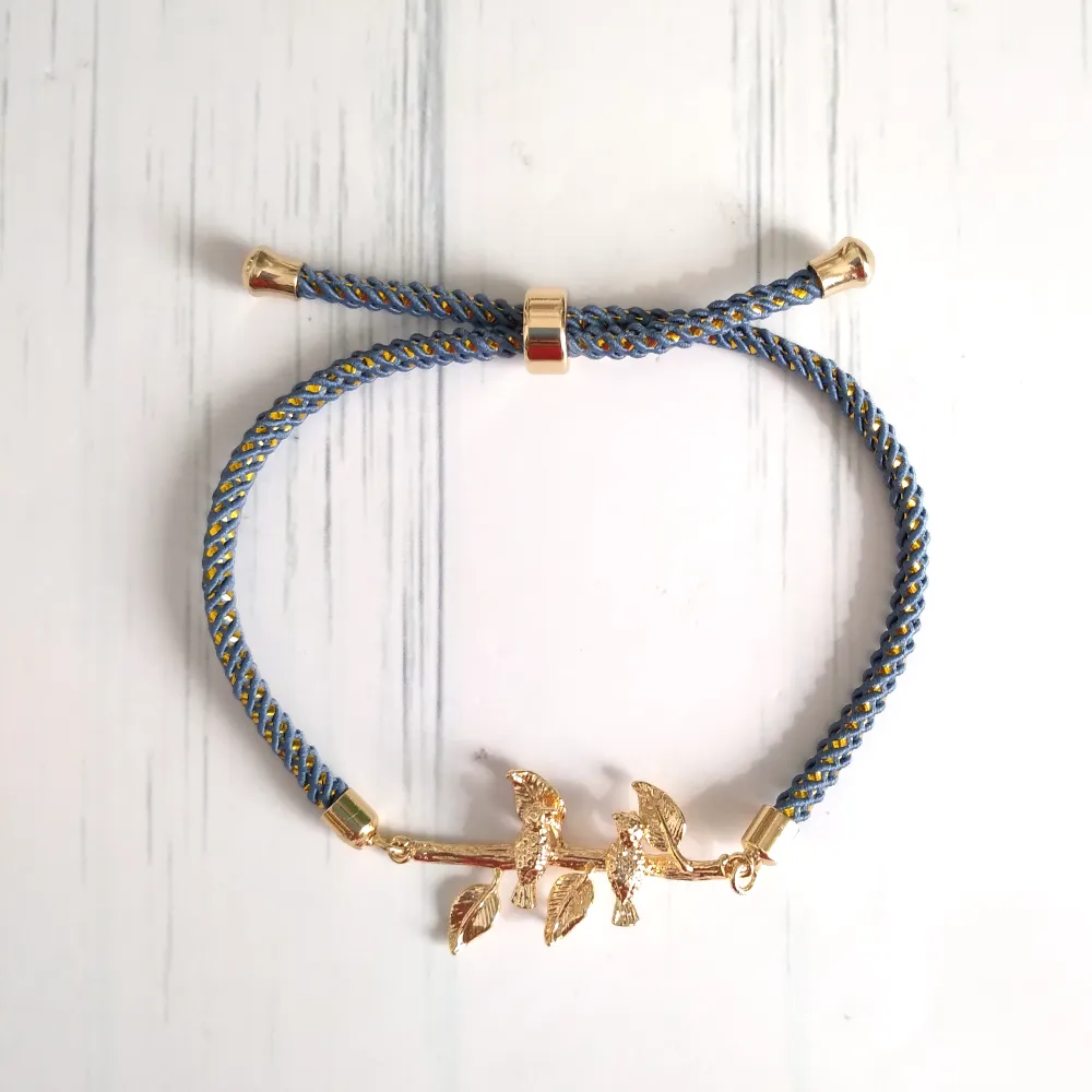 Olivia Lovebirds Metallic Cord Slider Bracelet