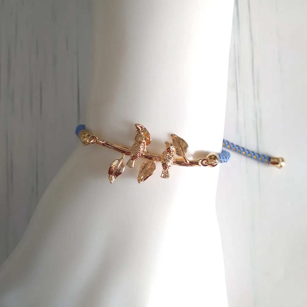 Olivia Lovebirds Metallic Cord Slider Bracelet