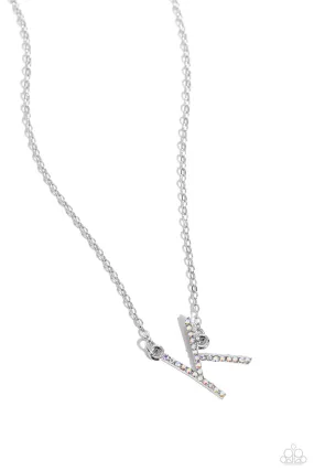 Paparazzi Accessories - INITIALLY Yours - K - White Necklace