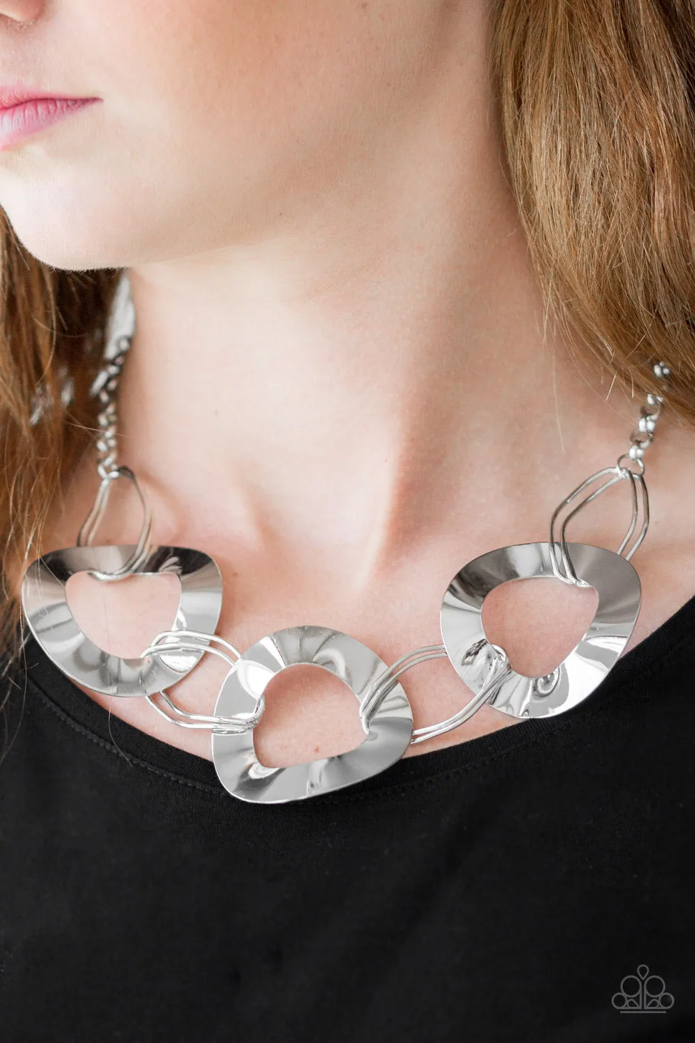 Paparazzi Accessories  - Modern Mechanics #N243 Box 3 - Silver Necklace