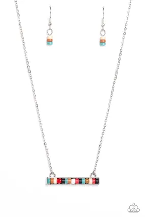 Paparazzi Barred Bohemian Multi Necklace & Earring Set